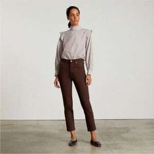 Women's High-Rise Straight Jeans in Dark Brown